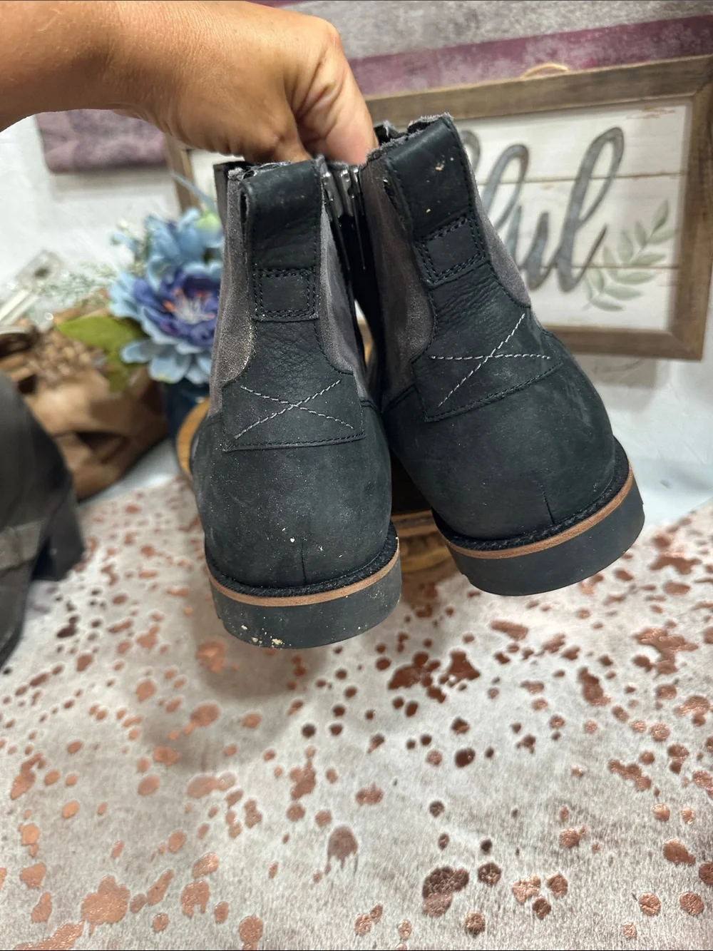 Timberland Black & Gray Chelsea Zip Ankle Boots